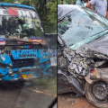 ബസും കാറും കൂട്ടിയിടിച്ച് രണ്ട് പേർക്ക് പരിക്ക്