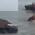 തലശ്ശേരിയിൽ അവധി ആഘോഷിക്കാനെത്തിയ അച്ഛനും മകനും കടലിൽ ഒഴുക്കിൽപ്പെട്ടു