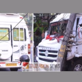 പാട്യം പത്തായക്കുന്നിൽ നിയന്ത്രണം വിട്ട ട്രാവലർ ഇലക്ട്രിക്ക് പോസ്റ്റ് തകർത്തു ; യാത്രക്കാർക്ക് പരിക്ക്