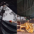 കനത്ത മഴ, ജില്ലാ ശാസ്ത്രമേളയ്ക്കിടെ പ്രധാന വേദിയുടെ പന്തൽ തകർന്ന് വീണു