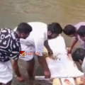 'ഇടതുഭരണം നാടിനെ ദുരിതത്തിലാക്കി'; പിണറായി വിജയന്റെ കോലം ചങ്ങാടത്തിൽക്കെട്ടി തോട്ടിലൊഴുക്കി യൂത്ത് കോൺ​ഗ്രസിന്റെ പ്രതിഷേധം