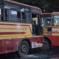 കുന്നംകുളത്ത് കെഎസ്ആർടി സി ബസുകൾ കൂട്ടിയിടിച്ച് അപകടം: പത്ത് പേർക്ക് പരിക്ക്