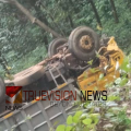 കയറ്റത്തിനിടെ ചതിച്ചത് ബ്രേക്ക്, നിയന്ത്രണം വിട്ട് താഴ്ചയിലേക്ക് തലകീഴായി മറിഞ്ഞ് ടിപ്പർ; ഡ്രൈവർ രക്ഷപ്പെട്ടത് അത്ഭുതകരമായി