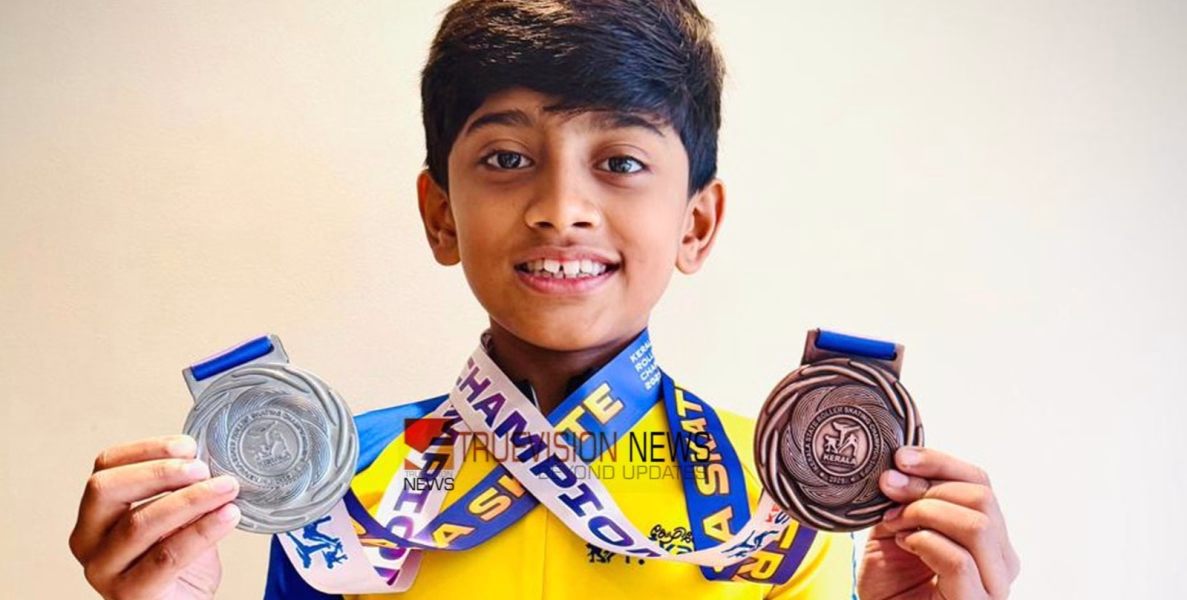 അഞ്ചാം തവണ; സംസ്ഥാന-റോളർ സ്കേറ്റിങ് ചാമ്പൻഷിപ്പിൽ തിളങ്ങി ആർസം ഷെരീഫ്