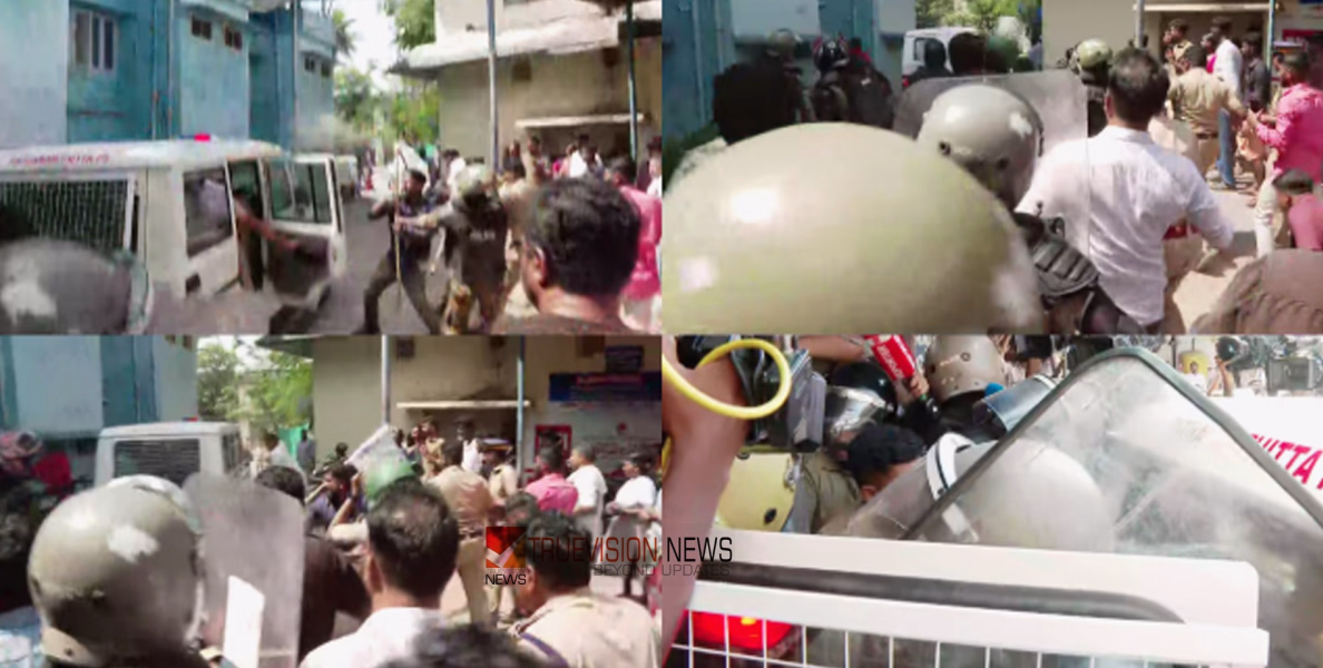 ആശുപത്രി വളപ്പിൽ വഴിയടച്ച് പ്രതിഷേധക്കാർ; ഒരു മണിക്കൂറിന് ശേഷം രാഹുലിനെ പുറത്തിറക്കി പൊലീസ്, മജിസ്ട്രേറ്റിന് മുന്നിൽ ഹാജരാക്കി