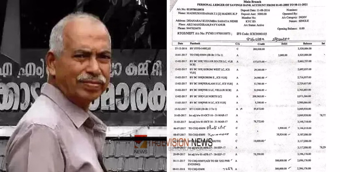 പയ്യന്നൂരിലെ രക്തസാക്ഷി ഫണ്ട് തട്ടിപ്പ്; തെളിവുകള്‍ പുറത്തുവിട്ട് വി കുഞ്ഞികൃഷ്ണൻ, 'സിപിഎം ഏരിയ സെക്രട്ടറി അഞ്ച് ലക്ഷം രൂപ തട്ടിയെടുത്തു'