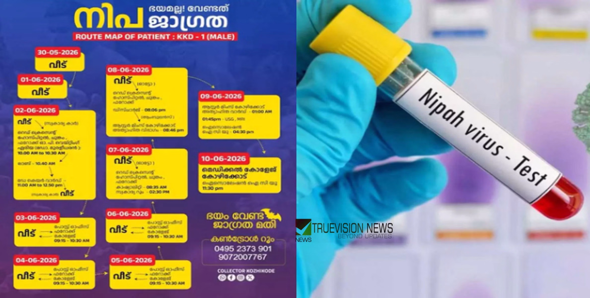 രാമനാട്ടുകര സ്വദേശിയുടെ നിപ റൂട്ട് മാപ്പ് പുറത്തുവിട്ടു; രോഗി ഐസിയുവിൽ, പ്രതിരോധ നടപടികൾ ഊർജ്ജിതം